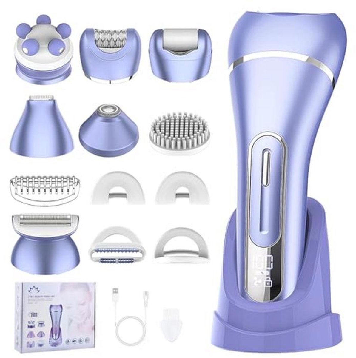7-in-1 scheerapparaat voor dames - waterdicht IPX7, ideaal voor lichaam en intimiteit