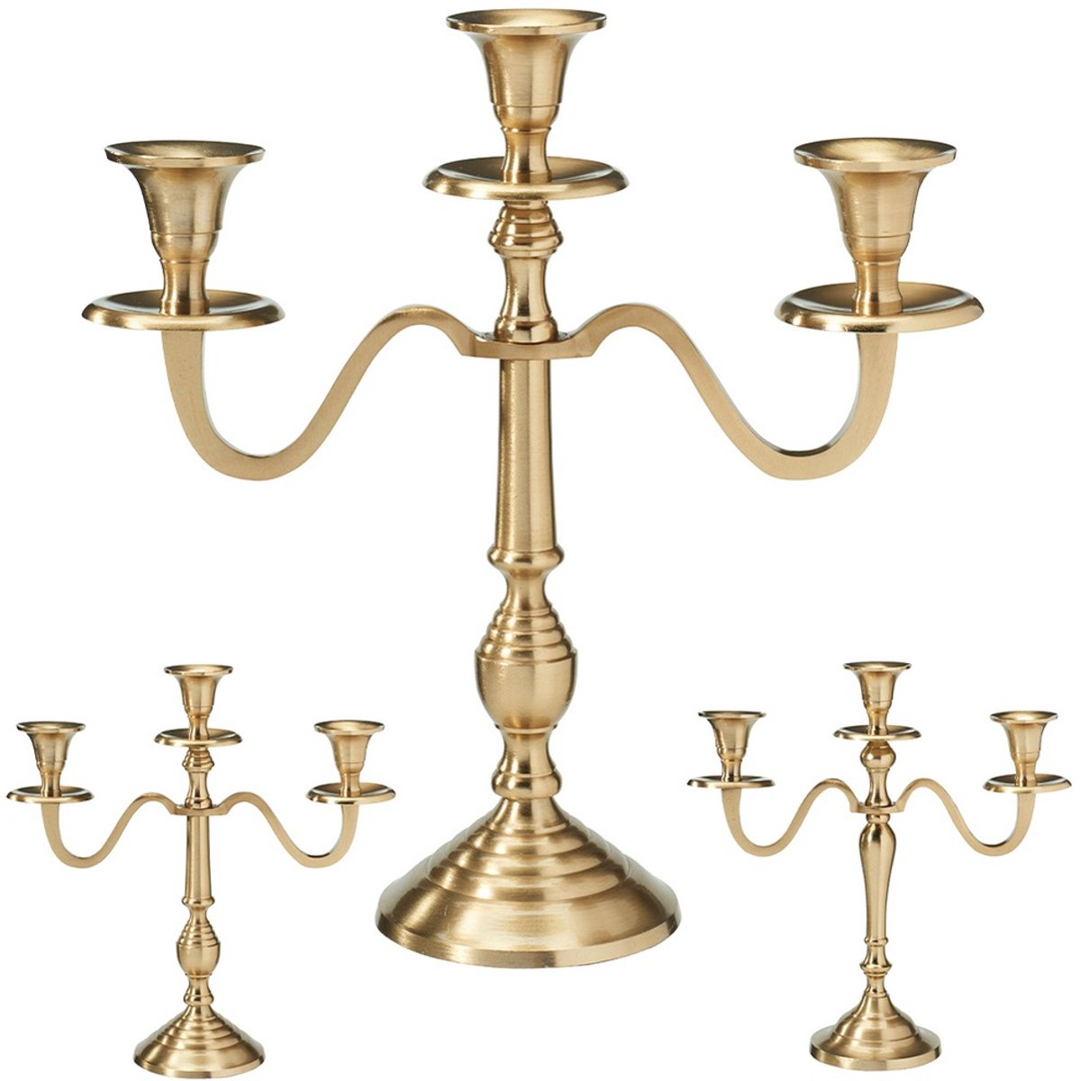 Kandelaar Gouden 3-Armige 30 cm - Kaarsenhouder - Kaarsenstandaard - Decoratie
