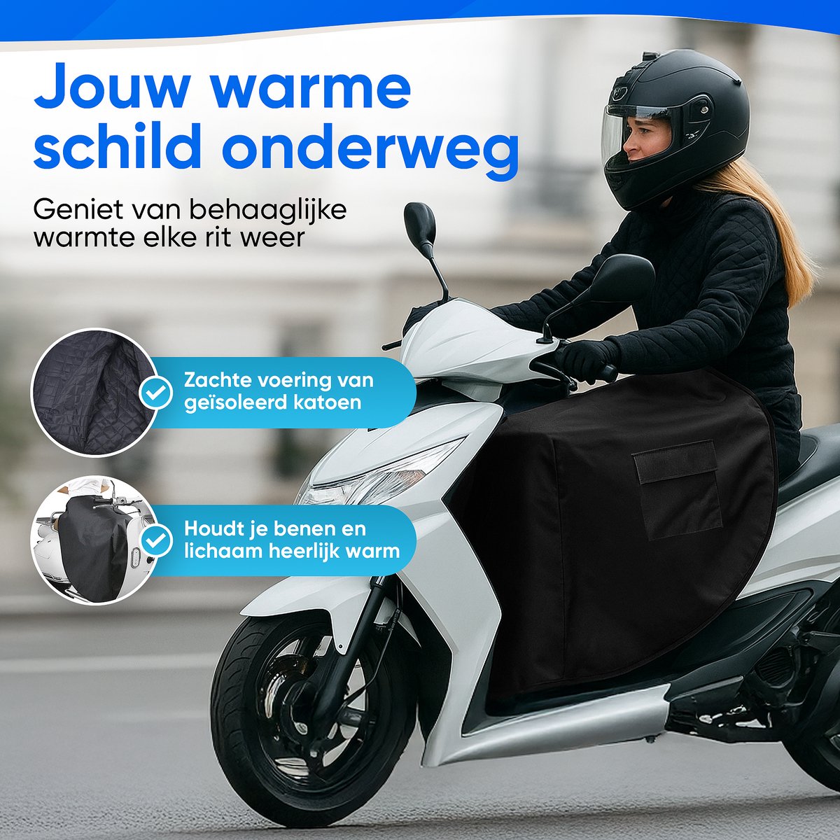 Solud® Scooter Beenkleed - Beenkleed scooter - Universeel Beenkleed - Beenkleden geschikt voor alle scooters - Beenwarmer winddicht- Scootmobiel beenkleed waterdicht - Scooter deken – foto 3