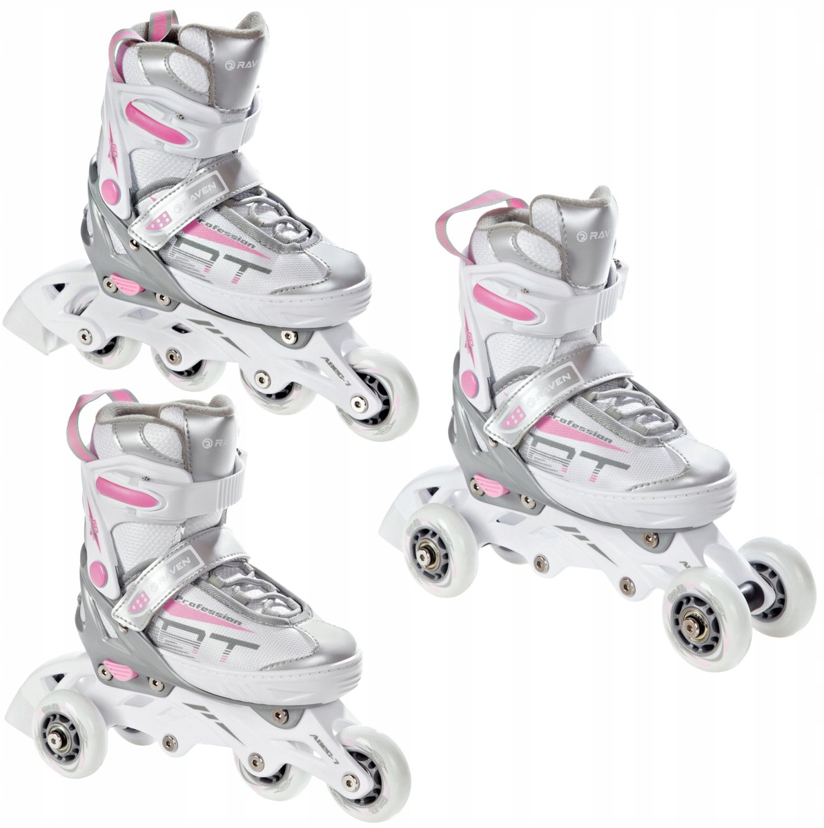 RAVEN Profession 3-in-1 Inline Skates/Rolskates 35-39 Roze