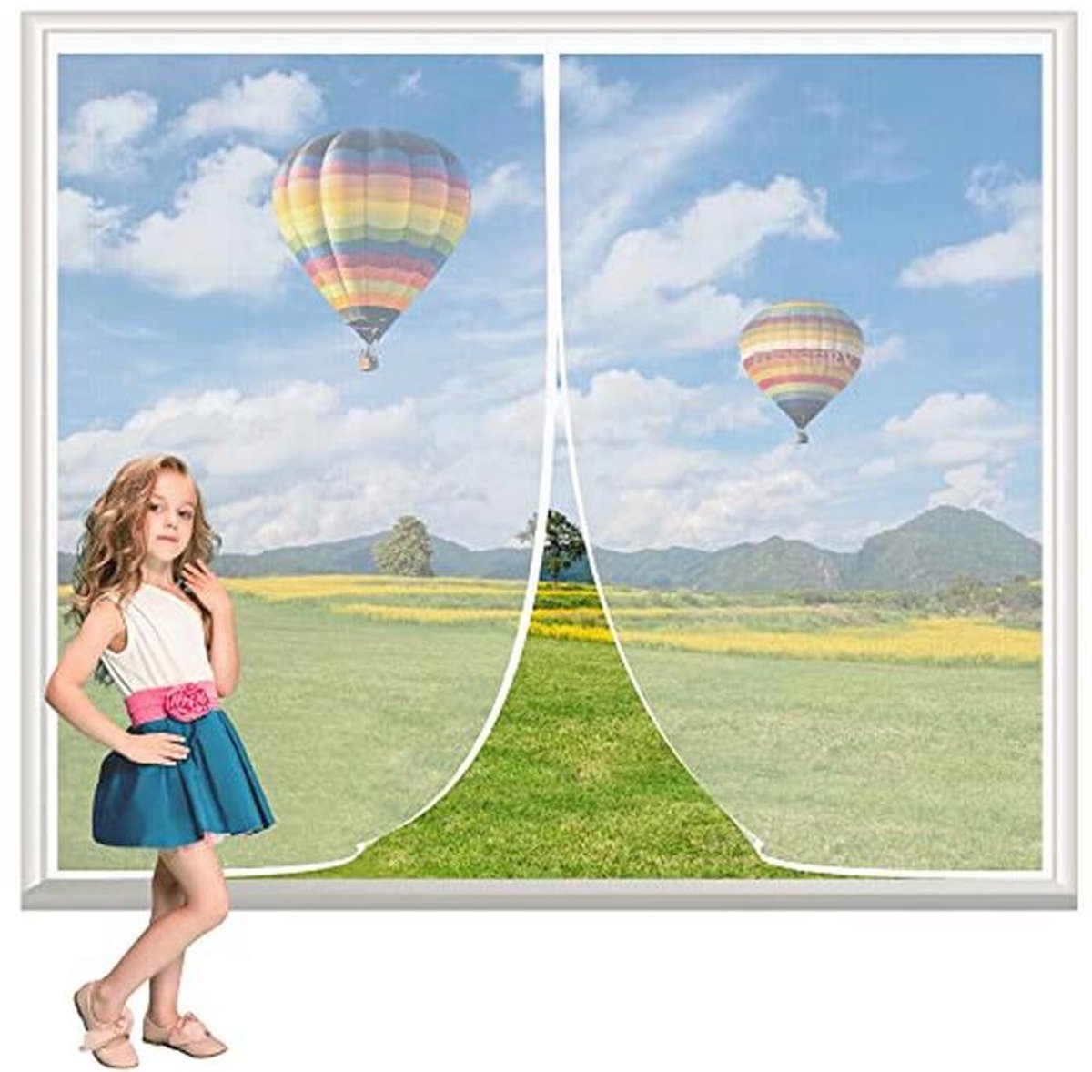 Vliegenhor voor Raam 85x75cm Magnetisch Zelfdichtend