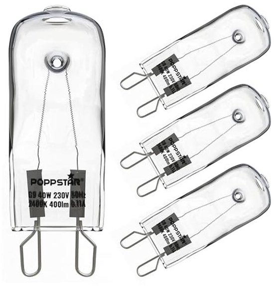 Yctze Fuxing Lot de 10 ampoules halogènes G9 40 W en verre transparent