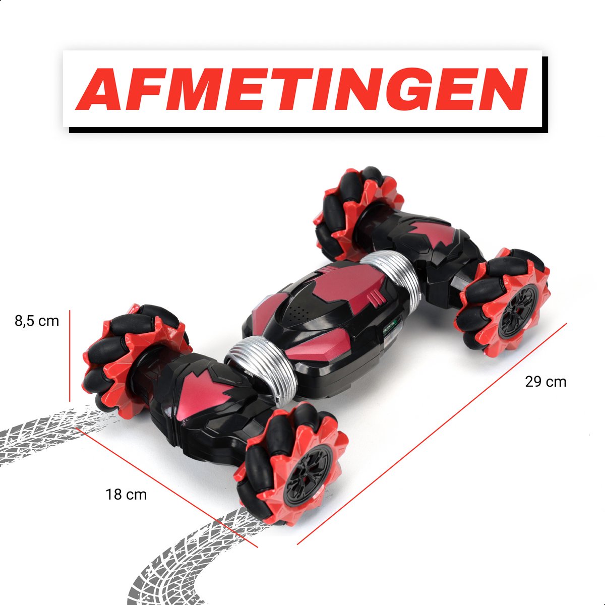 Chéroy RC Stunt Car - Rood - Radiografisch Bestuurbare Stunt Auto - RC Auto - Hyper 4WD Twist - Offroad - Speelgoed voor Binnen en Buiten — afbeelding 15