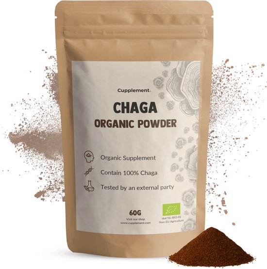 Complément | Chaga 60 Grammes | Biologique | Livraison gratuite et exclusivité | Poudre de champignons de la plus haute qualité