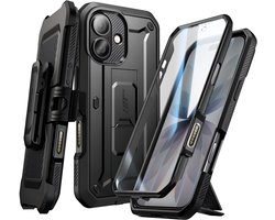 Supcase 360 Backcover met screen protector geschikt voor iPhone 17 hoesje - Zwart