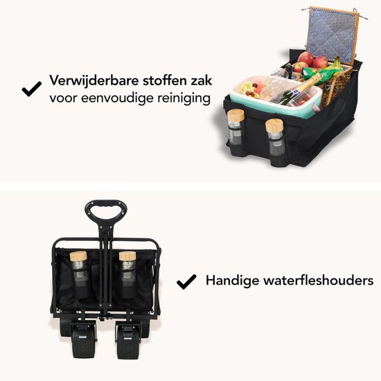White-Label® Bolderkar Opvouwbaar - Bolderwagen Luchtbanden - Bolderkarren - 100kg Draagvermogen van White-Label® — afbeelding 4