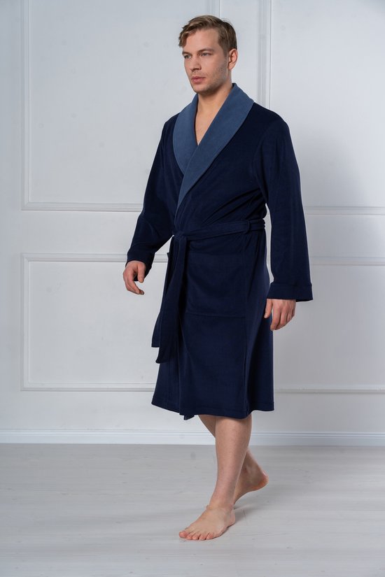 Belmanetti Badjas Heren Kamerjas Katoenen Terry Boluder French Terry 9065/501 Dark Blue S