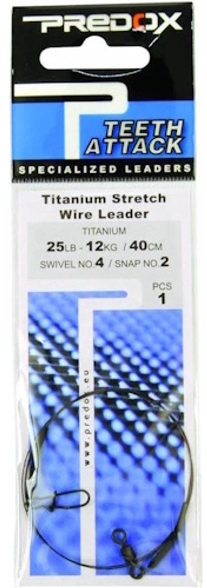Predox Titan Stretch Wire leader - rekbare titanium onderlijn 40 cm, verkrijgbaar in 12 en 16 kg 12KG
