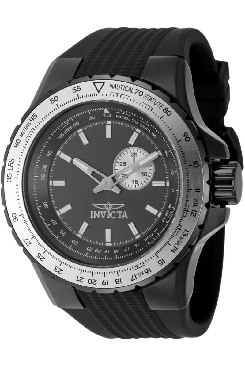 Invicta Aviator 49720 Heren Horloge - Waterdicht - Analoog - Quartz Uurwerk - Roestvrij Staal met grijze Wijzerplaat - 50mm