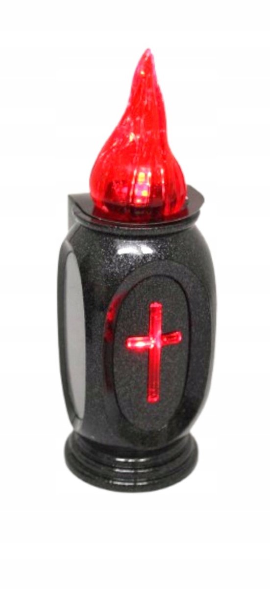 Cortina LED Grafkruis Kaars Vaso Rood - Decoratieve Grafverlichting