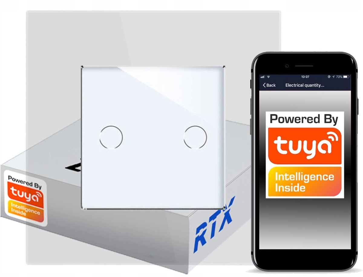 RTX Slimme Zigbee Touch Switch 2-kanaals - Tuya Smart Home