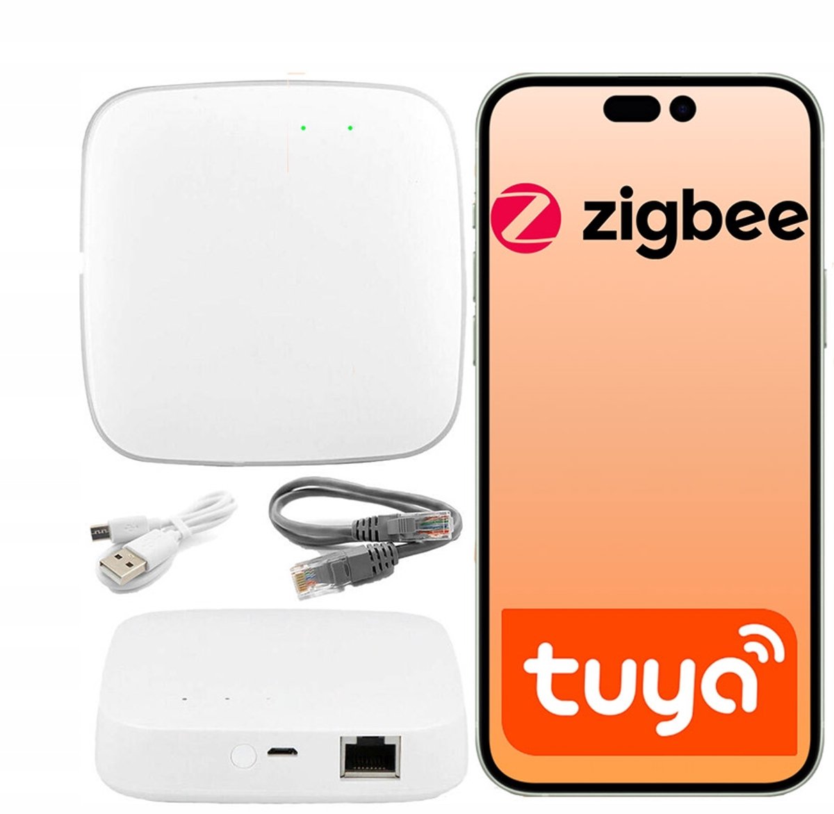 Zigbee 3.0 Gateway Tuya Ethernet LAN RJ45 Centrale voor 128 Apparaten