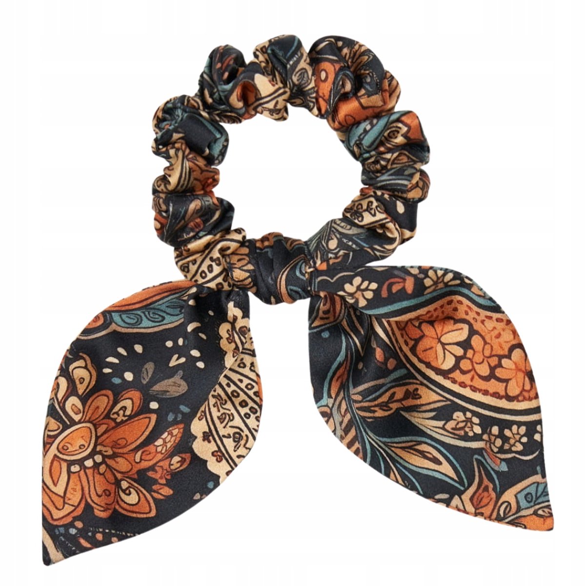 Zijden Haar Scrunchie met Oortjes - Paisley - 100% Zijde