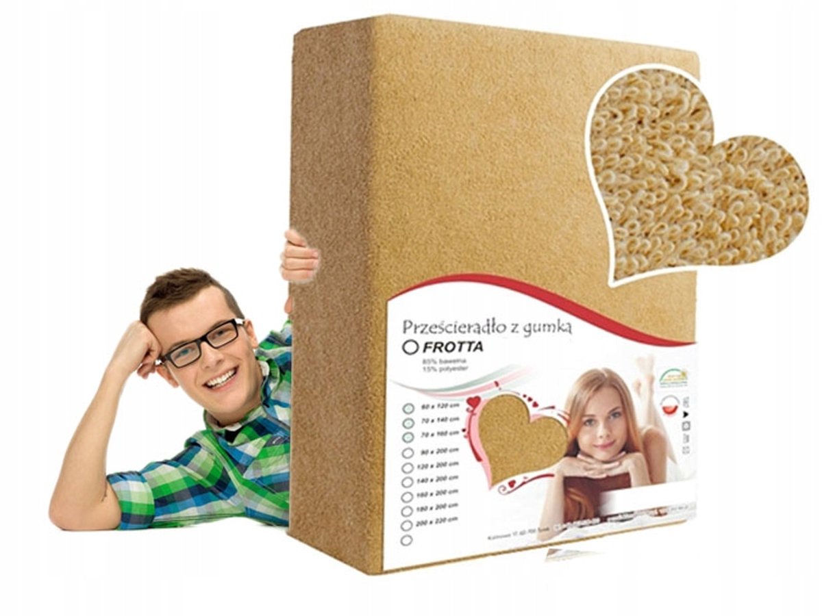 Fijne Beige Frottier Laken met Elastiek 90x190cm