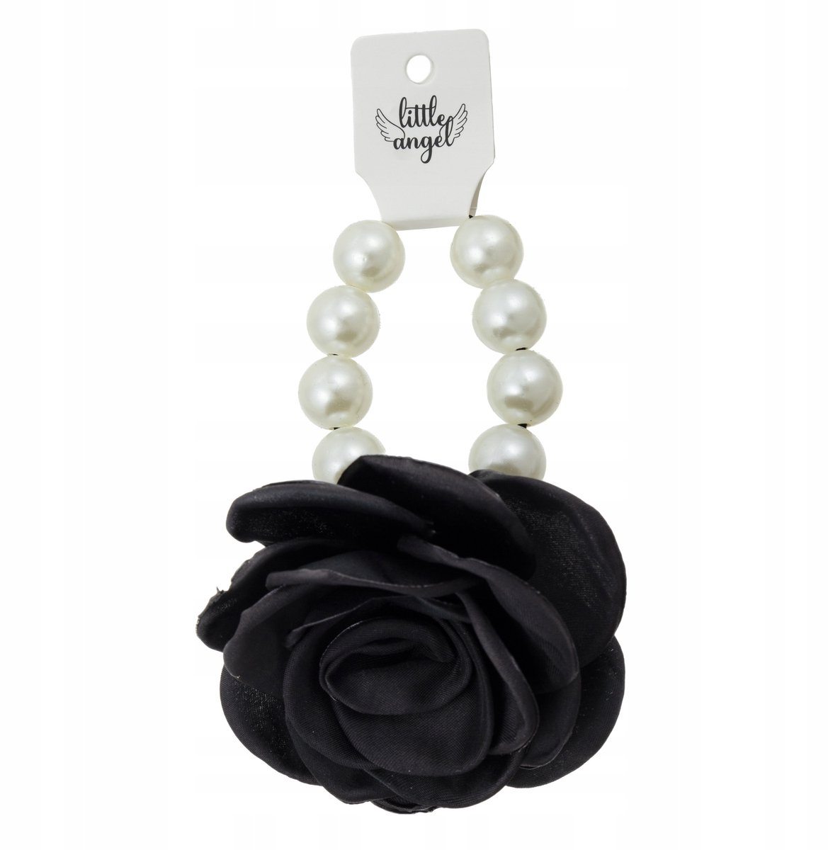 Zwarte Haarband met Kralen en Rozen - Elastiek & Armband