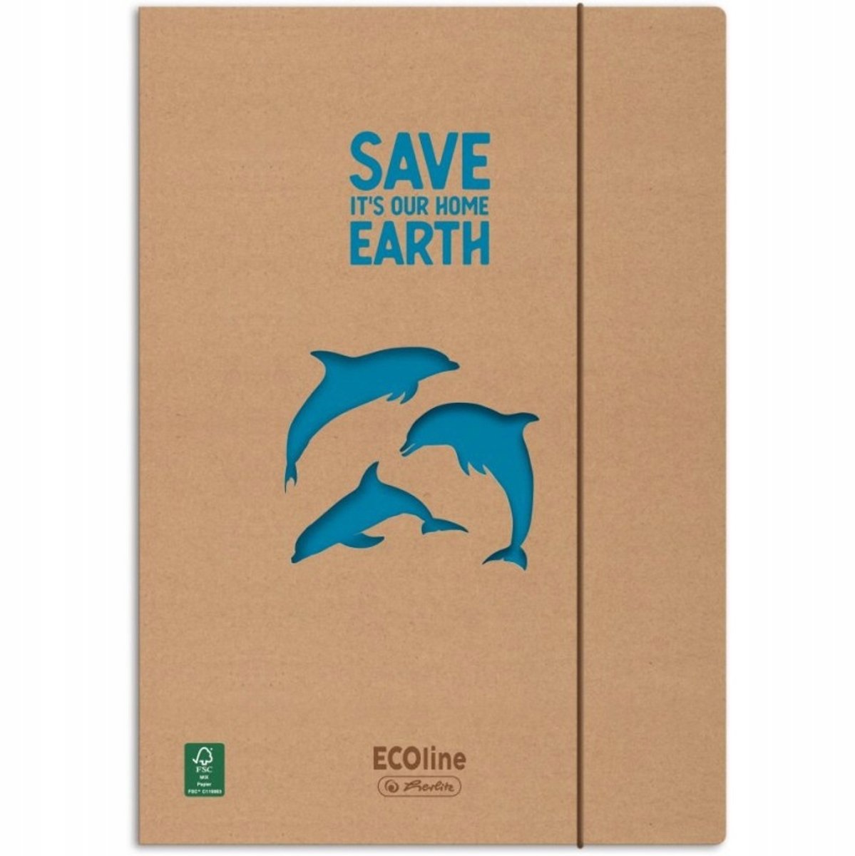 Herlitz A4 kaart met elastiek - ECO LINE, FSC-gecertificeerd karton