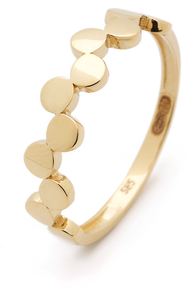 Glow 214.128256 Dames Ring - Minimalistische ring - Sieraad - 14 Karaat Goud - 10 mm breed