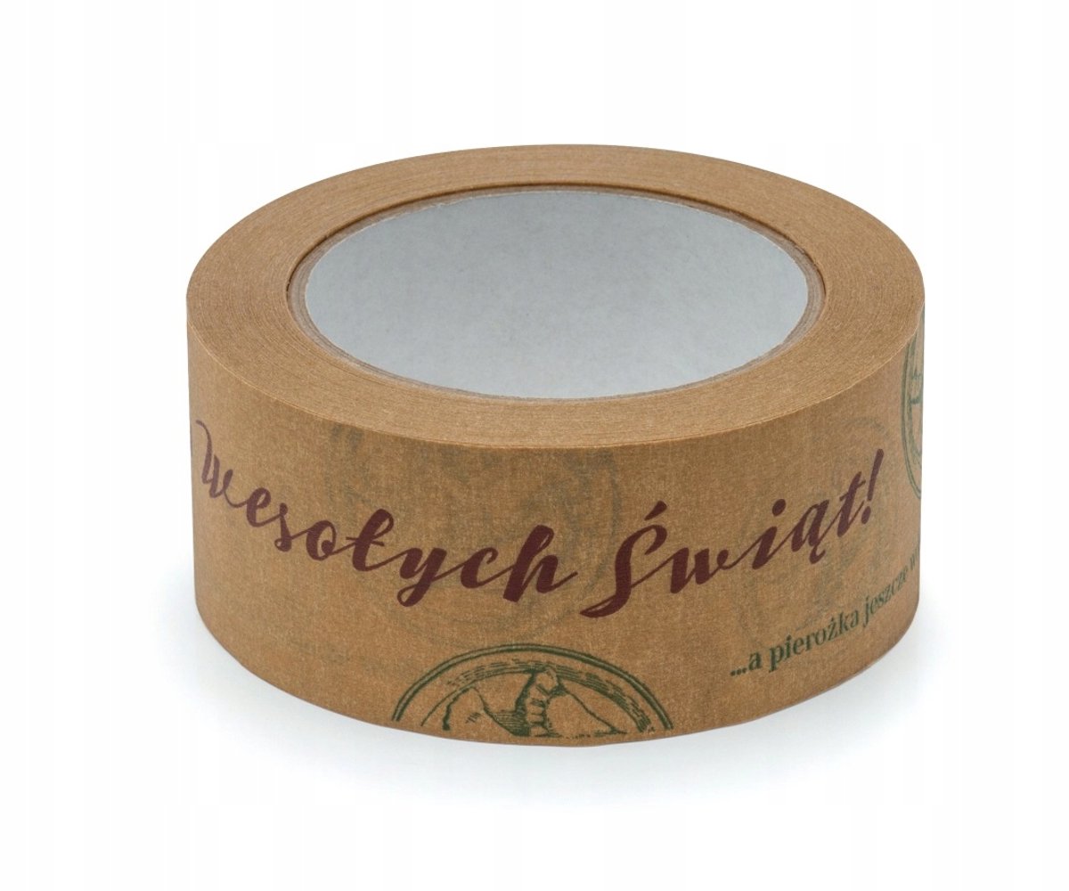 Kerst Inpakpapier Tape - 48mm x 50m - Met Kerstkoekjes Print