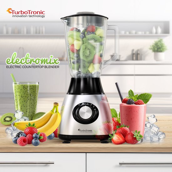TurboTronic BG5 Blender - Grinder - 1.5 Liter - RVS van TurboTronic — afbeelding 2
