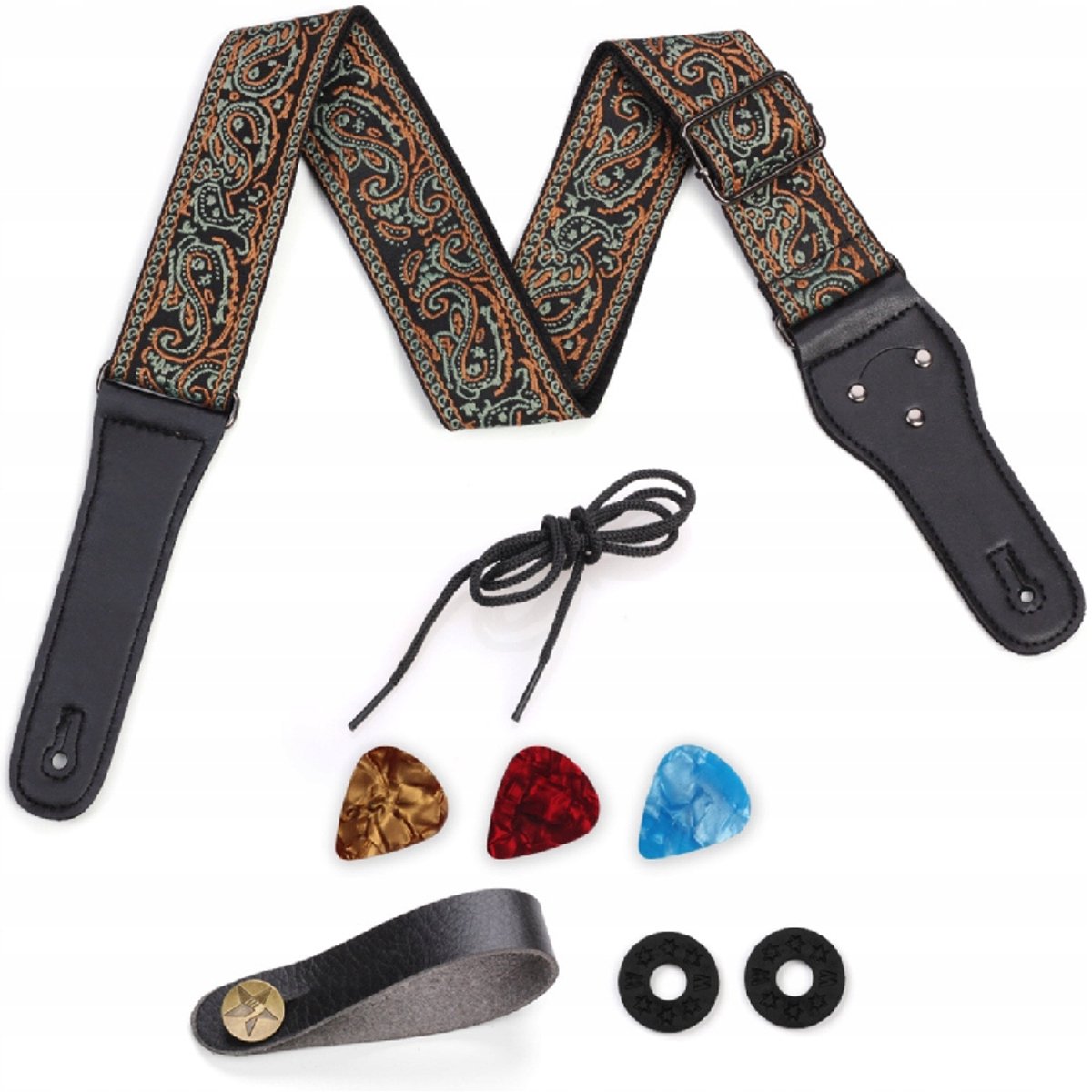 Jeremi GS-08-3 gitaarband met accessoires - verstelbaar en comfortabel
