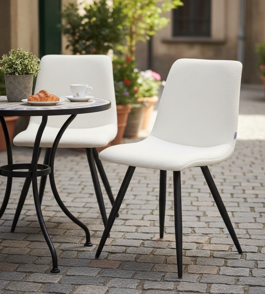 Eetkamerstoel Cosy Teddy Ivoor – - Ivoor – Comfortabele Luxe Stoel - Medahomestore