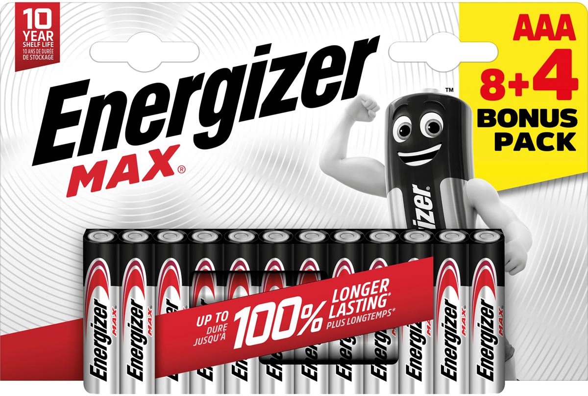 Energizer En-Nmaxaaa84 Alkaline-Batterij Aaa 1.5 V Dc 12-Blister