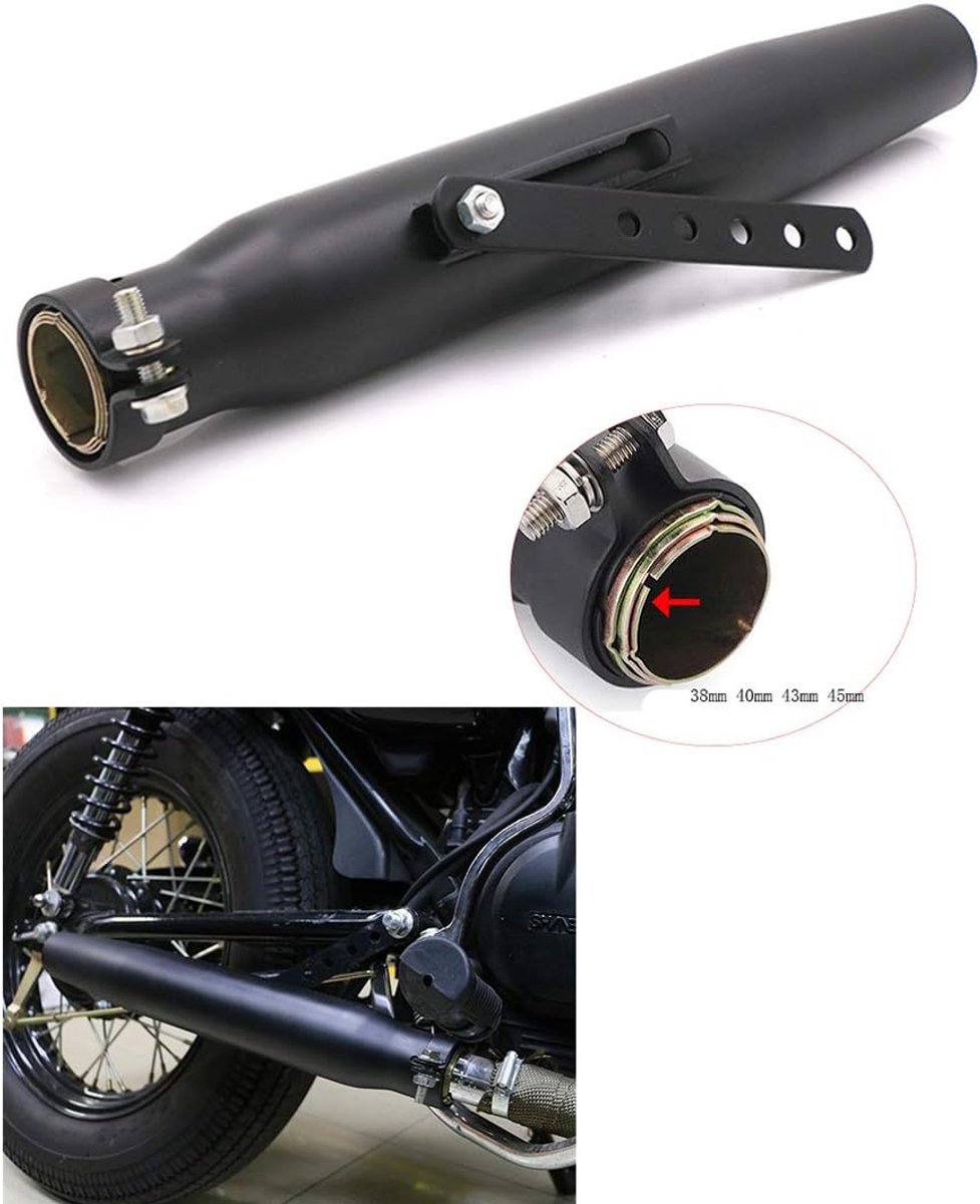 Universele 1.5-2 Inch Inlaat Uitlaatsysteem - Motorfiets Uitlaatpijp Slip On - Dirt Bike Street Bike Scooter (Stijl B)