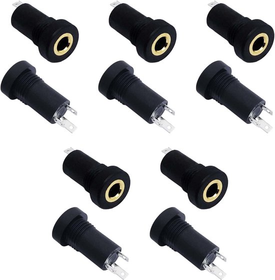 10x 3.5mm Audio Jack Socket - 3-Pole Stereo Socket - Headphone Jack ...