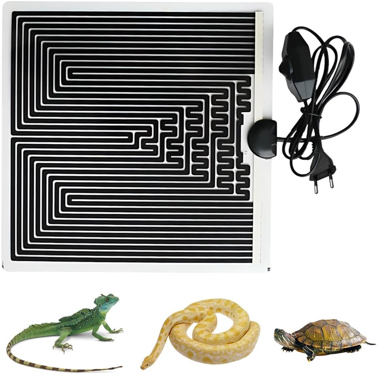 Verwarmingsmat voor Reptielen - 28 W - 28 x 28 cm - met Thermostaat - Verwarmingsmatten vo