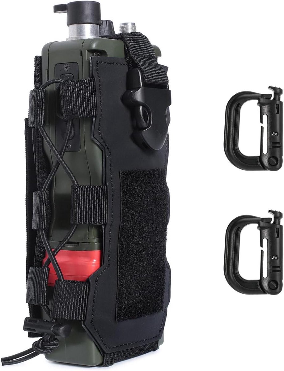 CSGoods - Tactische flessenhouder met Molle systeem, duurzaam en geschikt voor outdoor activiteiten - zwart