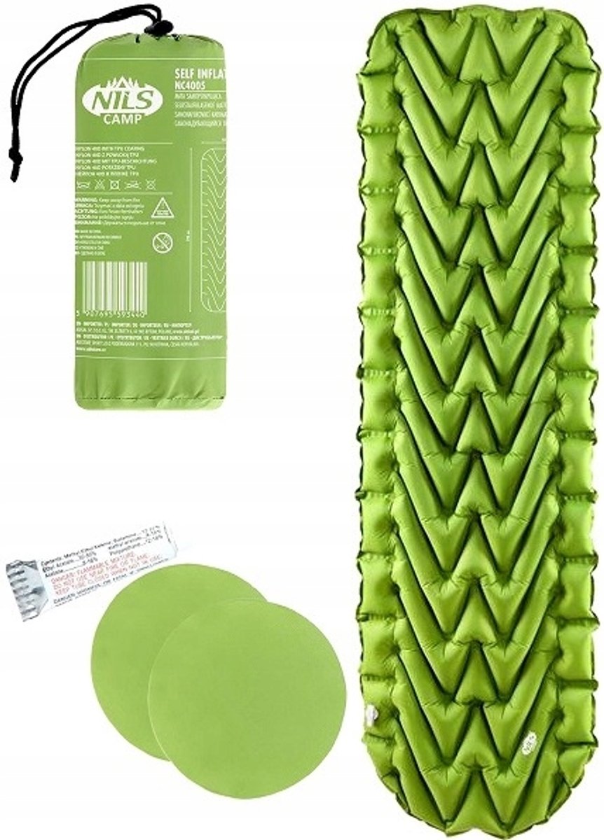 Nils Camp NC4005 Zelfopblazende Camping/Ligmat Groen 193x56x5,5cm