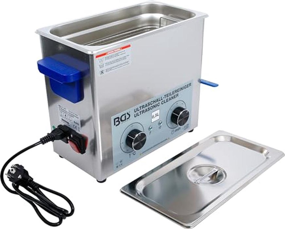 Ultrasone onderdelenreiniger 6,5 l voor motoren, gereedschappen en sieraden