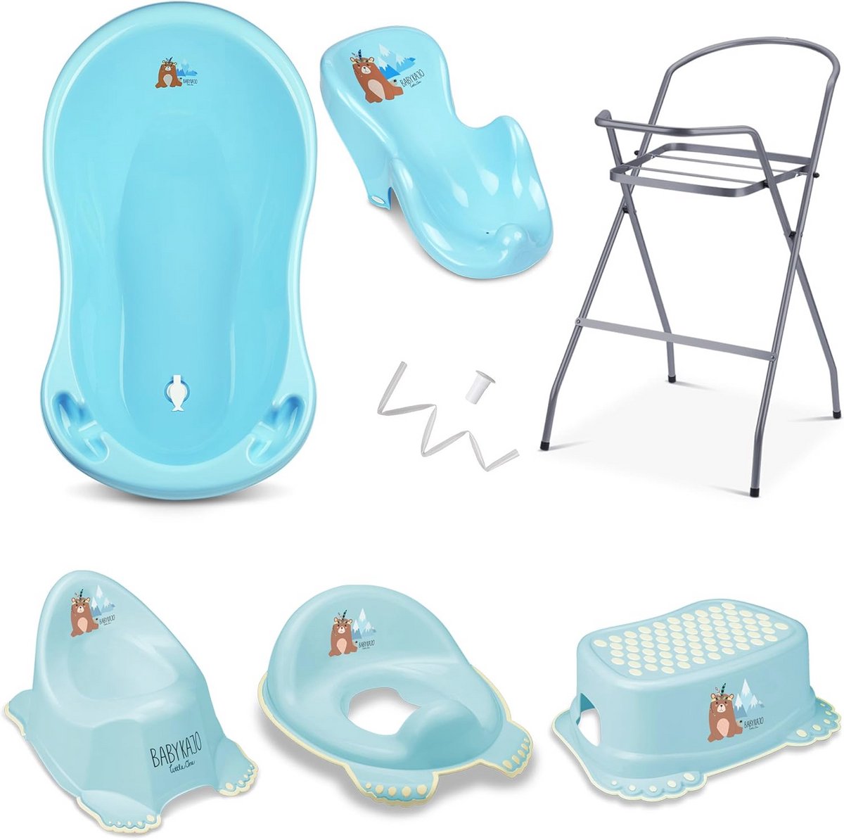 Babybadkuip met frame en accessoires voor een optimale badervaring