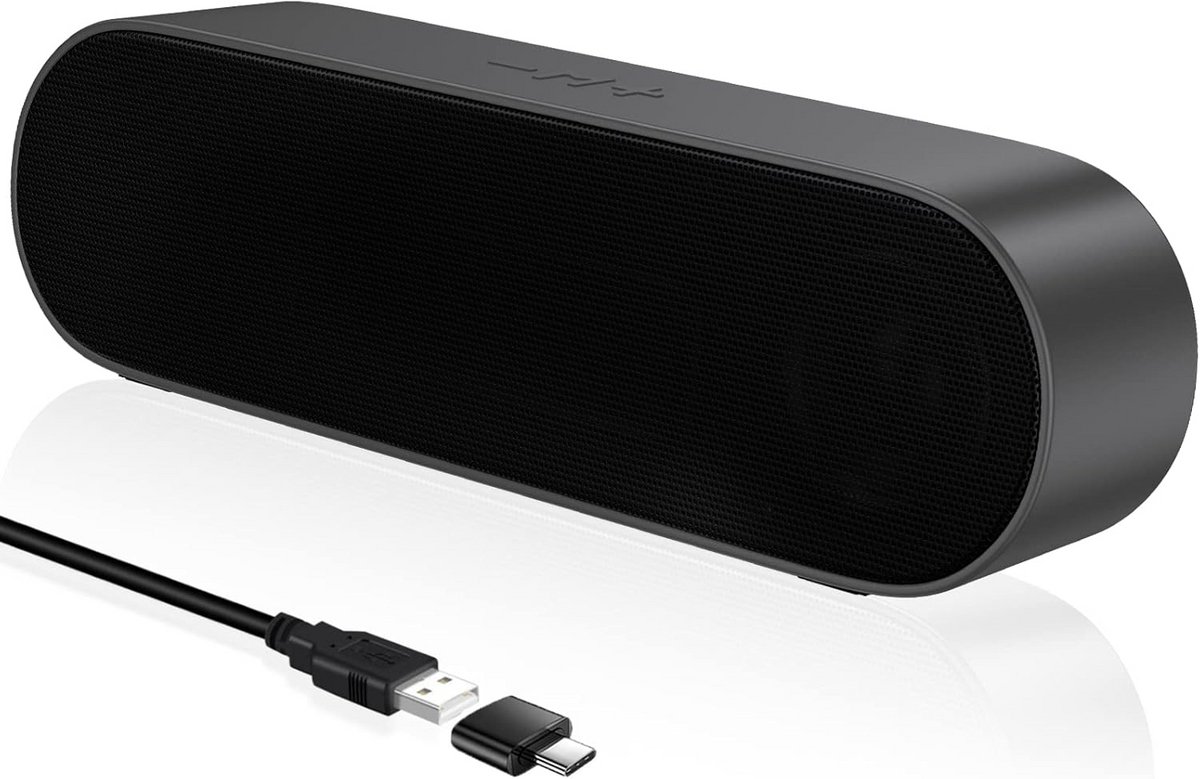 USB PC Luidspreker voor Desktop en Laptop - Mini Soundbar met 10W Vermogen en Diepe Bas
