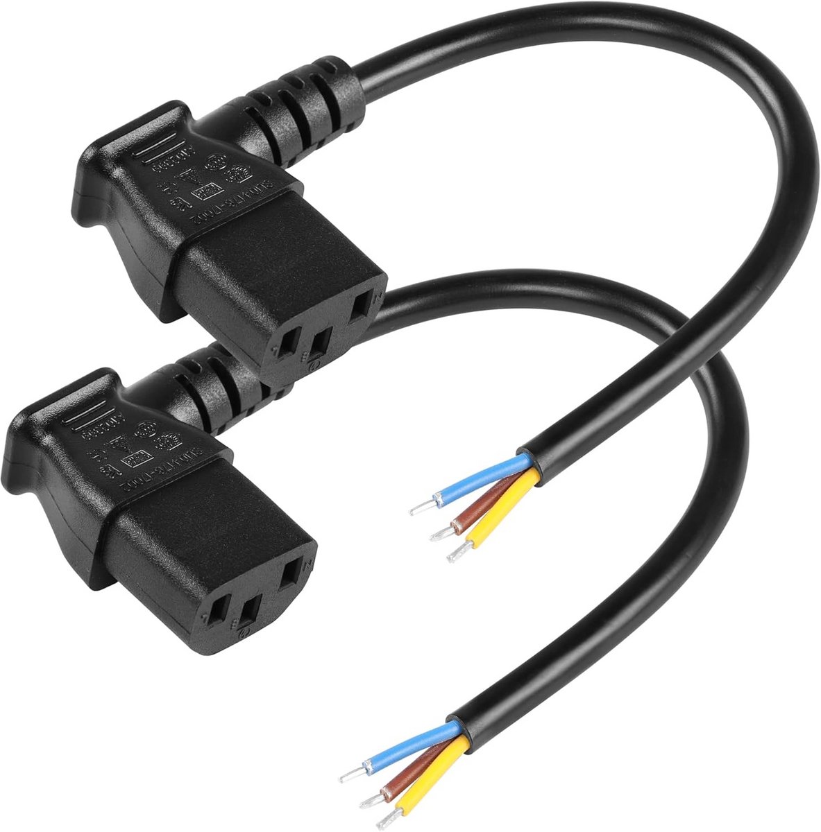 1 Voet 90 Graden Rechts IEC 320 C13 Bushing 3 Polige Kabel met Ontblote Draden - Vervangingskabel voor Lichtdraad