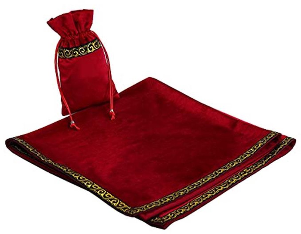 Tarot Tafelkleed voor Waarzeggerij en Wicca - Fluwelen Doek met Tarot Pouch