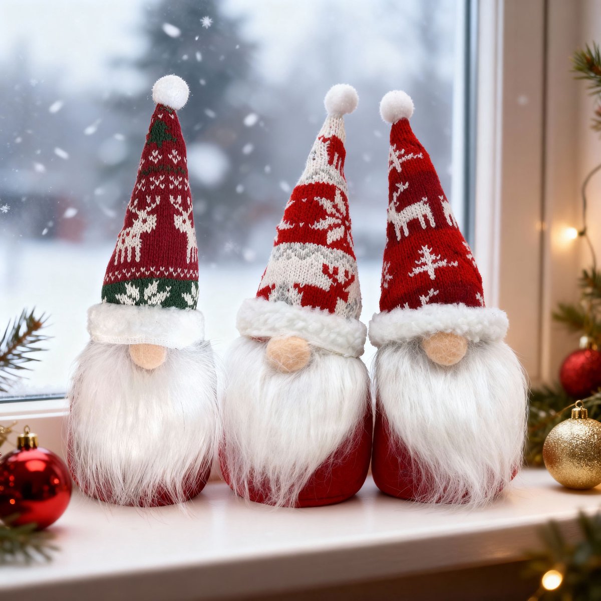 Kerst Scandinavische kabouter - 28 cm - 3 soorten – 1 Stuk, Willekeurig Design [59500]