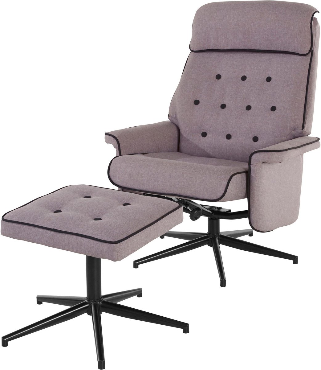 Newton-Fauteuil met krukgrijs en zwart