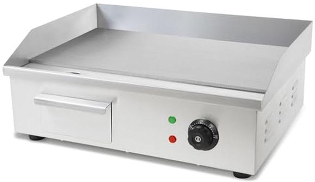 Elektrische Grillplaat 3000W - RVS - Temperatuur 50-300°C - 55x35 cm