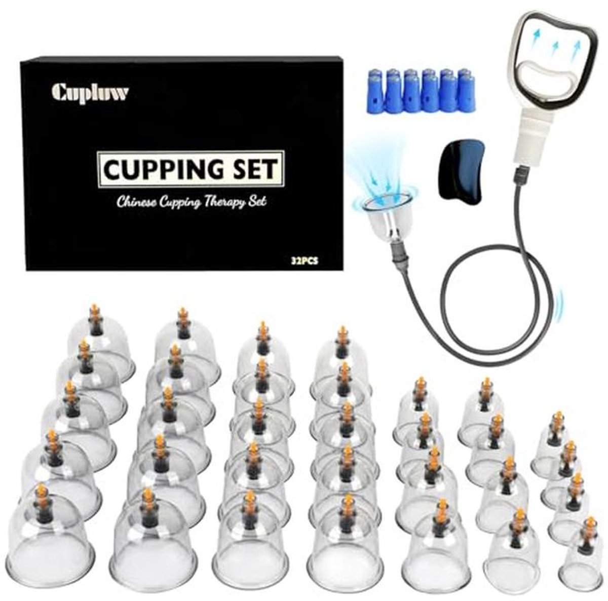 Professionele Cupping Set met 32 Kopjes voor Ontspanning en Pijnverlichting