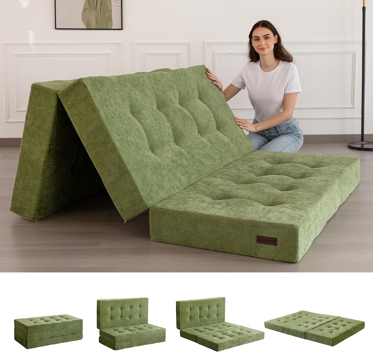 Opvouwbare Matras Eenpersoons, 15 cm Comfortabele Vloerbed Campinggast