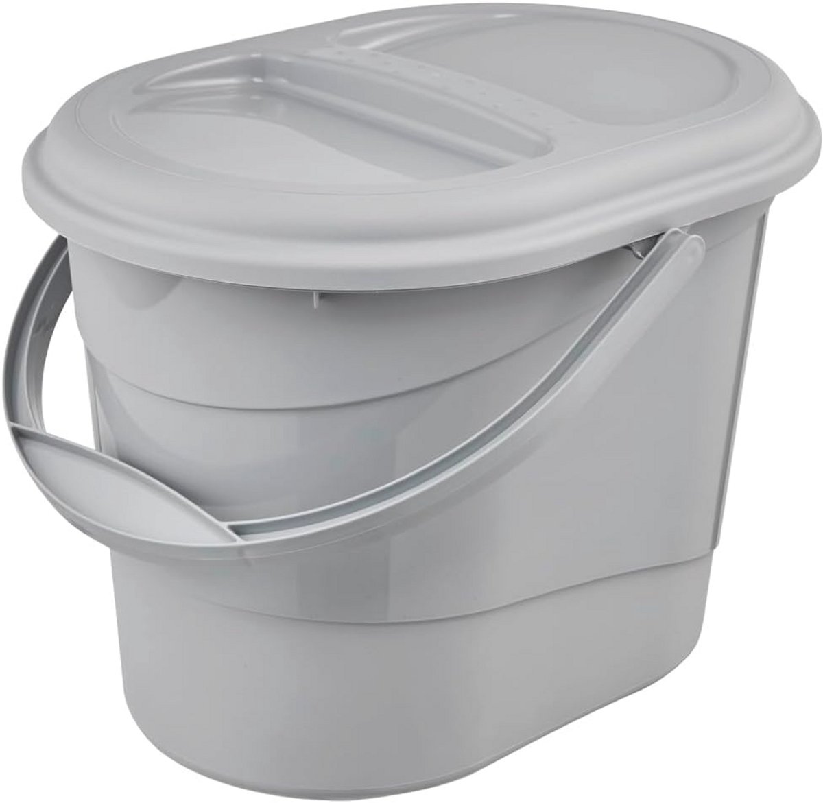 Ovale Eco Afvalemmer met Deksel - Ideaal voor Biologisch Afval, 37 x 29.5 x 27.5 cm