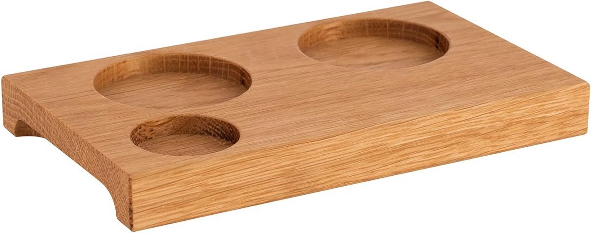 Houten Serveerplank met 3 Verdiepingen en Handgrepen - Geolied Eikenhout