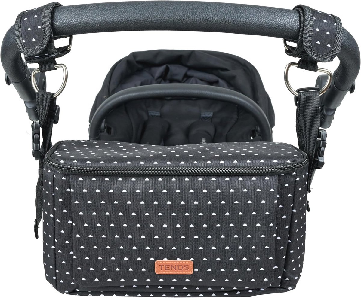 Ruime Kinderwagentas en Prenatal Organizer - Multifunctionele Zwart Handtas 33x18 cm
