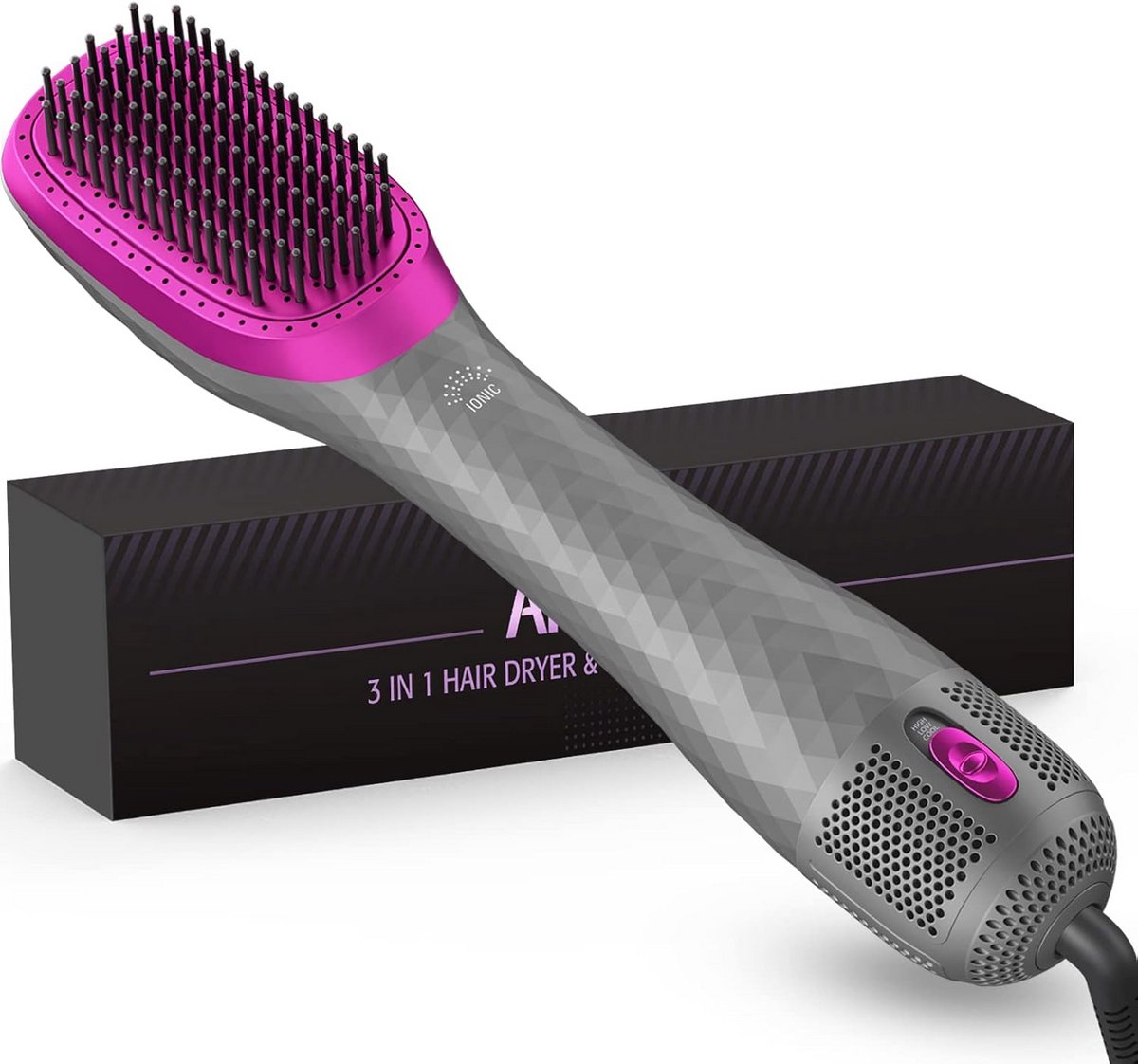 3-in-1 Föhnborstel Styler met Keramische Toermalijn Technologie | Krachtig en Snel Drogen