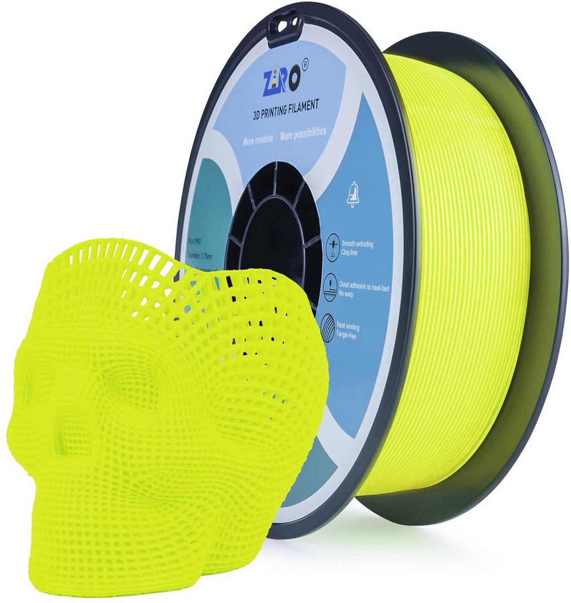 PLA 1.75mm 3D Printer Filament 1KG - +/- 0.03mm Nauwkeurigheid - Fluorescerend Geel