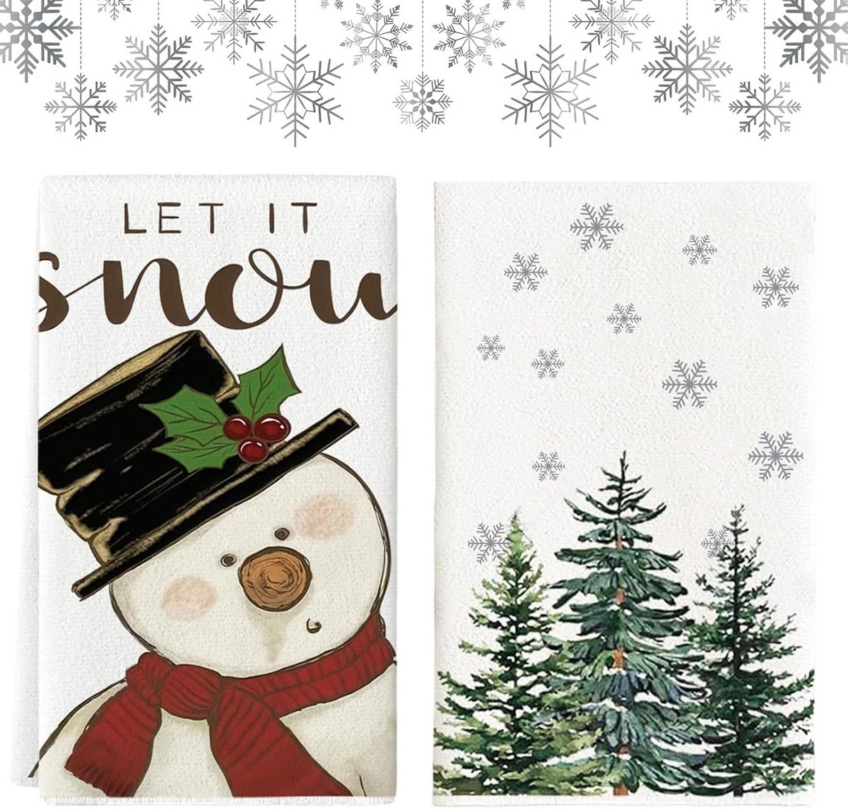 Set van 2 Kerst Theedoeken en Keukendoeken - 40x60 cm - Ideaal voor Kerstdecoratie