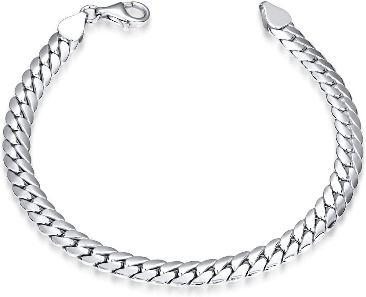 Massieve Zilveren Armband Heren Dames 925 Sterling Zilver Platte Schakelketting Rhodium