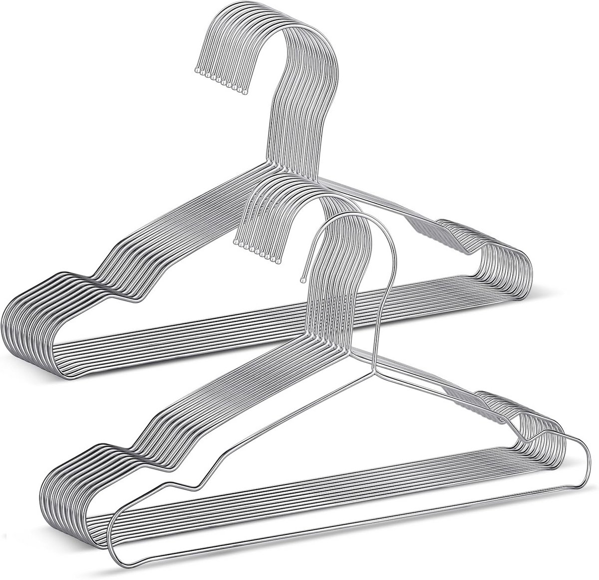 Stevige Antislip RVS Kinderhangers (20 stuks) - Ruimtebesparend voor Baby- en Kindermode