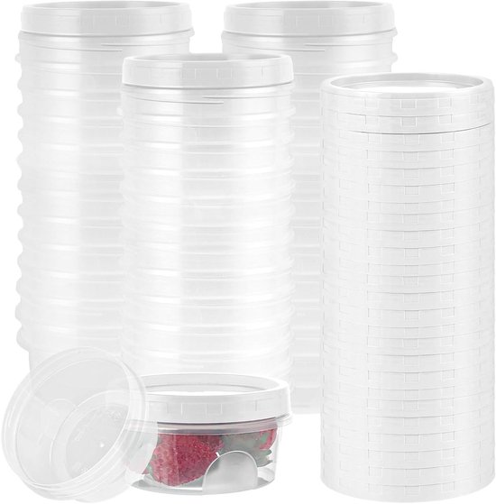 zorvixal 20 stuks kleine vriesdozen, 7 x 6 x 6 cm, Deli containers, plastic dozen met deksel, herbruikbaar, gekoelde opslag, draagbaar, huishouden en wonen, keuken, koken en bakken